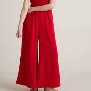 Kaktus Cotton Gauze Smocked Wide Leg Pants